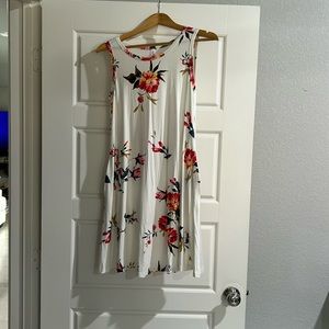 Floral white midi dress